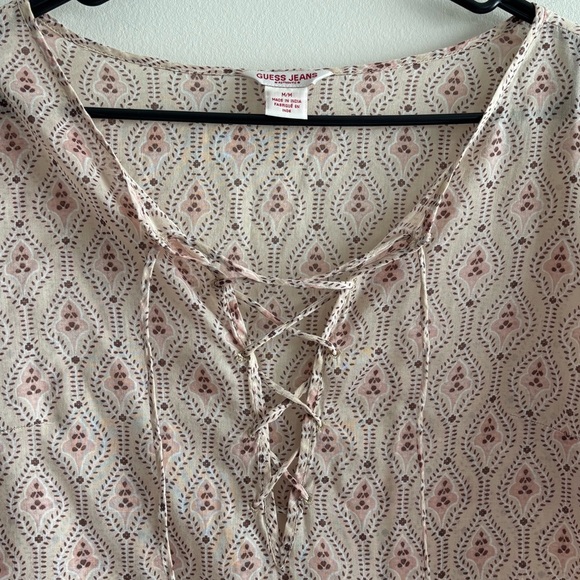 Guess Y2K cotton tunic top size M Hippie Boho - Picture 3 of 15